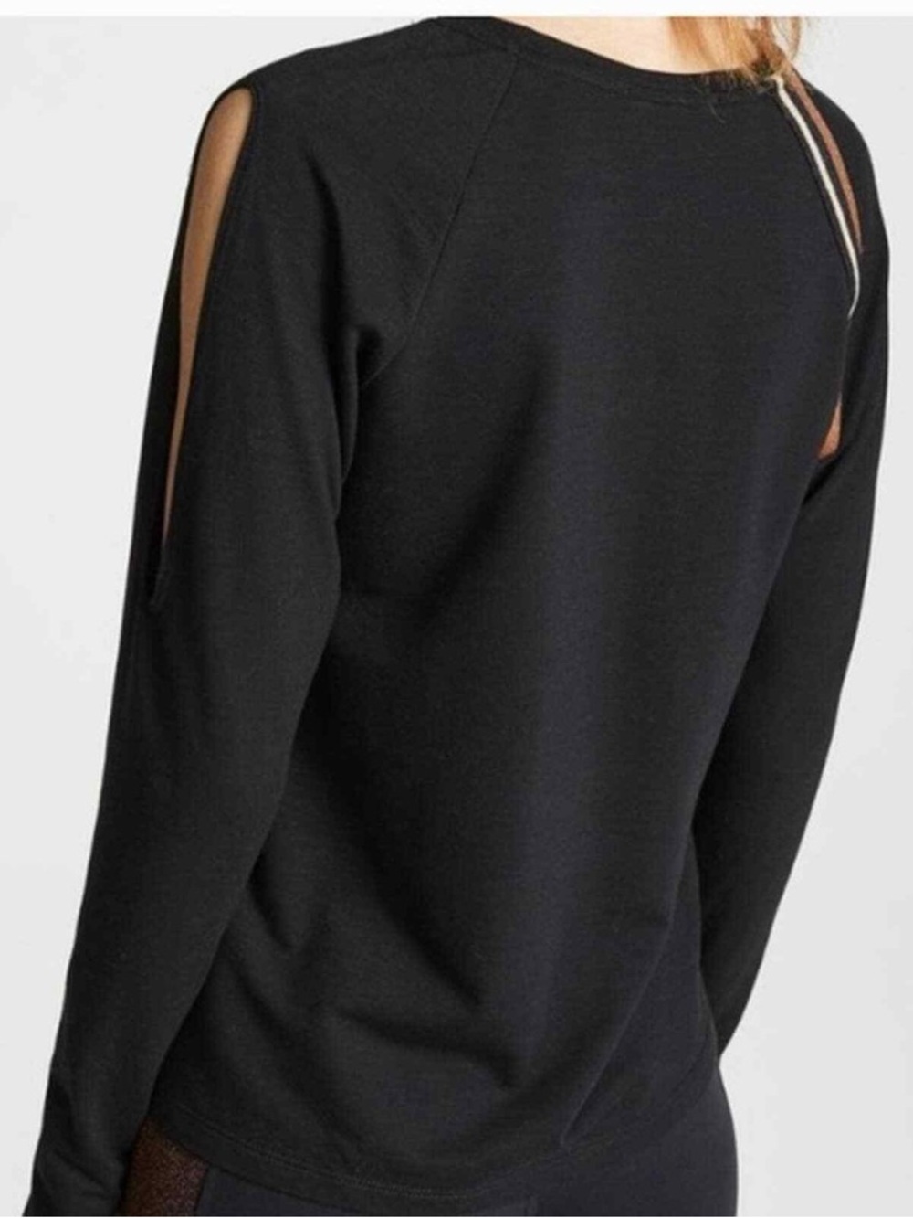 NWT KORAL Wisdom Daze Glitter Cut-Out Long Sleeve Top size Large in Black - Picture 3 of 9